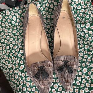 J. Crew Checkered Tassel Flats